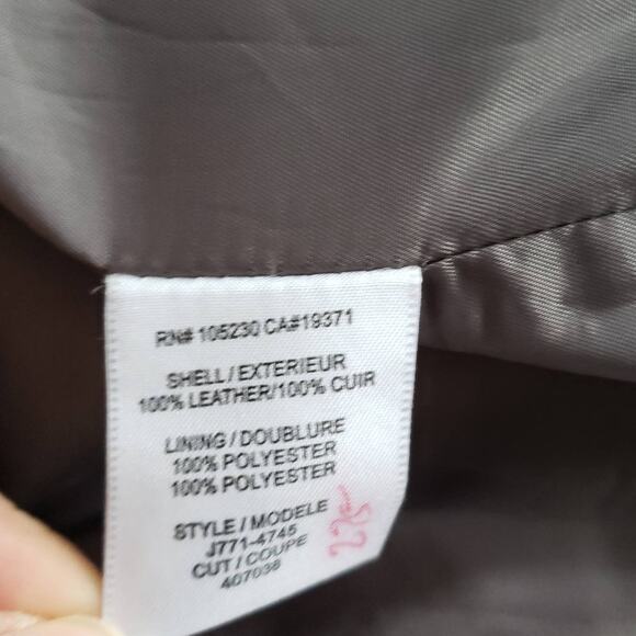 Joie Leather Jacket Tan Open Front Cropped Fitted Tailored Women Small - Picture 10 of 10